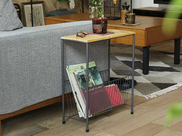 ブックラック付きサイドテーブル Stead（ステッド）｜北欧