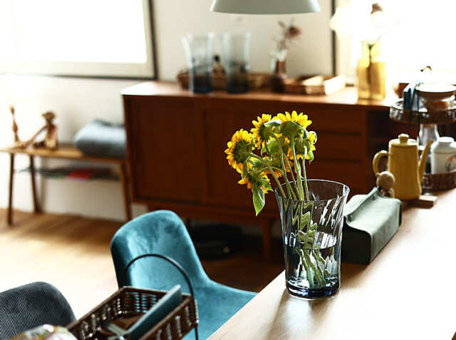 STILLEBEN フラワーベース Concave Vase Swirl 高さ20cm Atlantic Blue