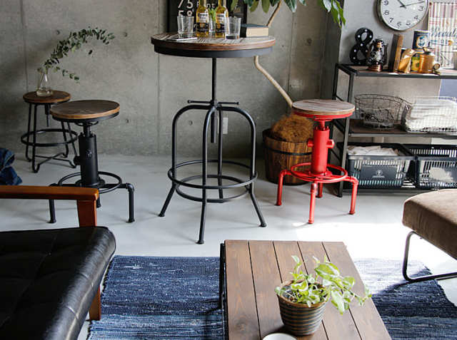 メキシコ産　テーブル ヴィンテージ メキシコ製 タイルトップ ウッド ローテーブル