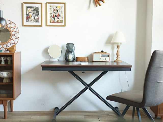 美品　ブラウン 木製 長方形 ダイニングテーブル　伸縮　昇降テーブル 楽天市場】【お得クーポン配布中】昇降＆拡張テーブル [幅114cm] （無