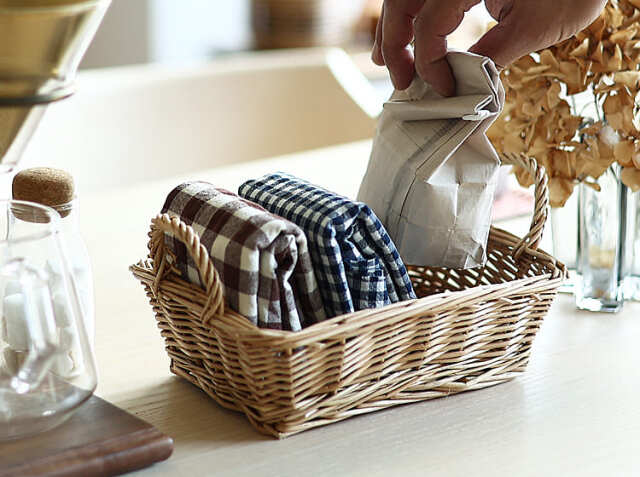 ヴィンテージ　手付き　バスケット　ナチュラル　ワンハンドル　2つセット ヴィンテージ 手付き バスケット ナチュラル ワンハンドル 2つセット