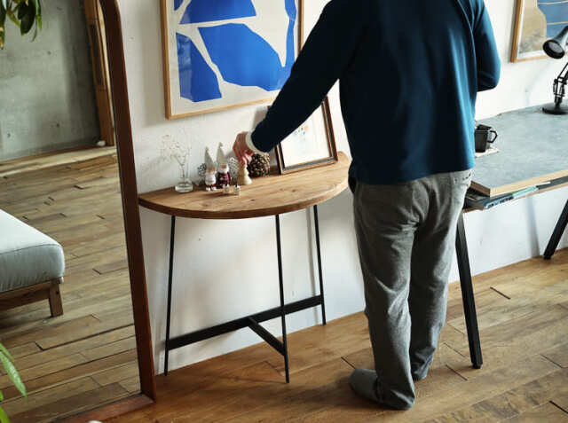 1 パリの雑貨屋 F-21 デスク 平机 机 引出付 天然木 コンソールテーブル 1 パリの雑貨屋 F-21 デスク 平机 机 引出付 天然木 コンソール