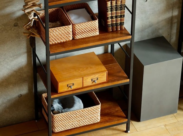 ZAGA アンティークラック60 ブラウン Zaga（ザガ） アンティーク調3段ラック 幅60cmタイプ