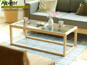 ガラスリビングテーブル　Aswer(アスウェル)