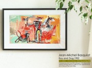 アートポスター　Jean-Michel Basquiat 「Boy and Dog in a johnnypump,1982」