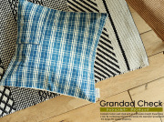 国産クッションカバー　Grandad Check（グランチェック）