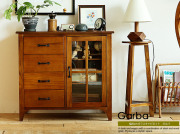 幅80cmガラスキャビネット　Garba（ガルバ）