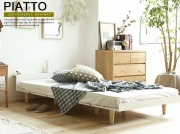 フロアーベッド PIATTO（ピアット）ヘッド付き　ホワイトタイプ