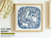 アートポスター　CAT AND BERRY（キャットアンドベリー）