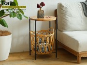 ラタンバスケット付きサイドテーブル　Ratt（ラット）