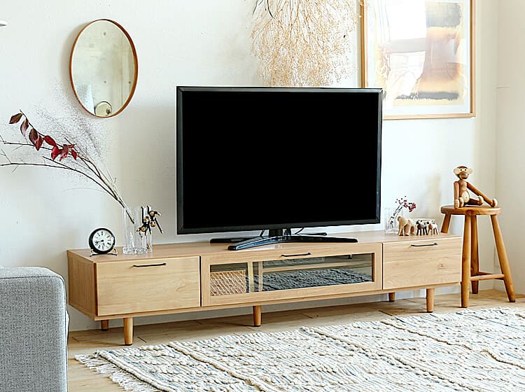 【美品】コーナー型テレビ台 木製 ナチュラルキラリオ　FINE(ファイン) コーナーテレビボード FINE（ファイン）｜北欧・ヴィンテージ