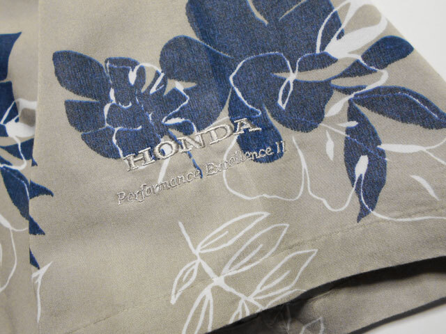 blu4083 ASHWORTH アシュワース HONDA刺繍入り紺色のリーフ柄XL