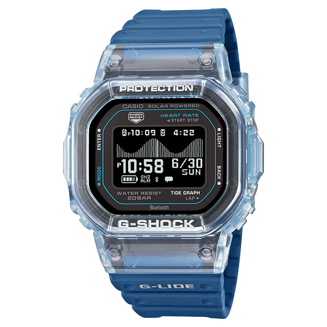 G-SHOCK G-LIDE GBX-H5600-2JR クリアブルー 心拍計 GBX-H5600-2JR G-SHOCK（ジーショック） G-LIDE GBX-H5600 Series