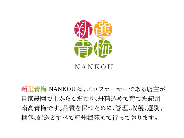 新選青梅「NANKOU」厳選南高梅 3Lサイズ 2kg｜南高梅の農家直送・青梅
