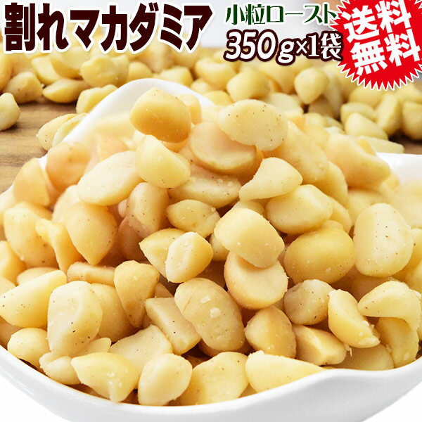 ナッツ マカダミアナッツ 無塩 素焼き ロースト 中小粒 350g×1袋 割れ 訳あり 不揃い