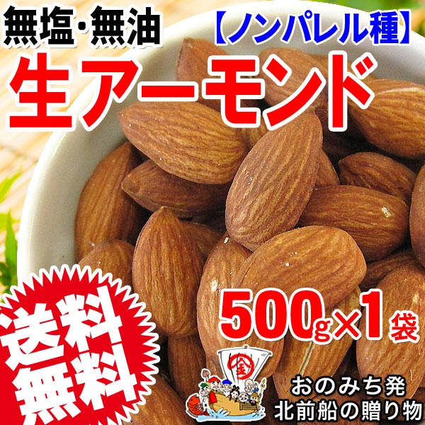 アーモンド ナッツ 訳あり 無添加 無油 生アーモンド 500g×1袋