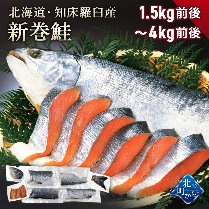 北海道 知床・羅臼産 新巻鮭 一本 カット済み 旬の秋鮭の旨みを塩で引き立てた北の逸品！ 新巻き鮭 荒巻鮭 サケ さけ サーモン お歳暮 ギフト お正月