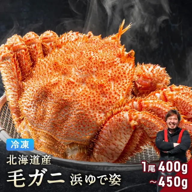 北海道産 毛ガニ 400g～450g 【浜茹で急速冷凍 姿】 採れたての毛蟹を新鮮なうちに浜茹でに！ 毛蟹 毛カニ 毛かに 毛がに カニ 蟹