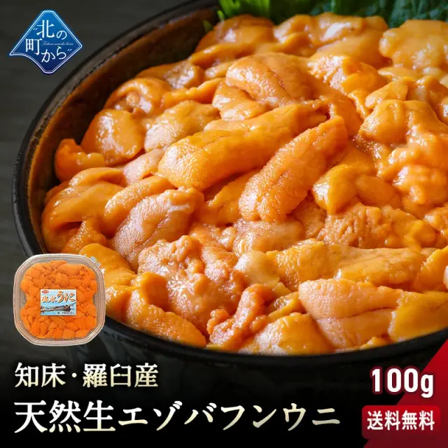 ウニ 希少な知床・羅臼産 塩水ウニ100g 羅臼のウニはキタムラサキよりも勝るとされる「エゾバフンウニ」だけ！ うに ウニ 雲丹【同梱・着日指定不可】【代引不可】