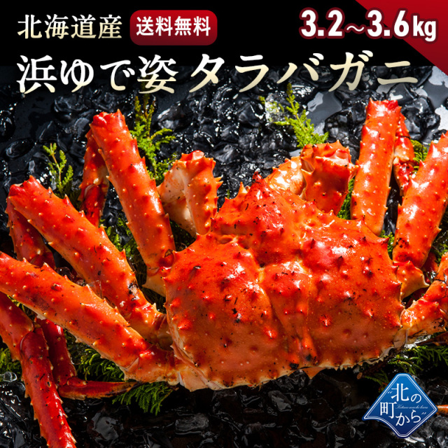 タラバガニ 北海道 オホーツク海産 浜茹で急速冷凍 姿 3 2kg 3 6kg 栄養価の高い身の引き締まったタラバガニ たらばがに 蟹 カニ かに 北の町から 北海道知床 羅臼発 漁師直送便
