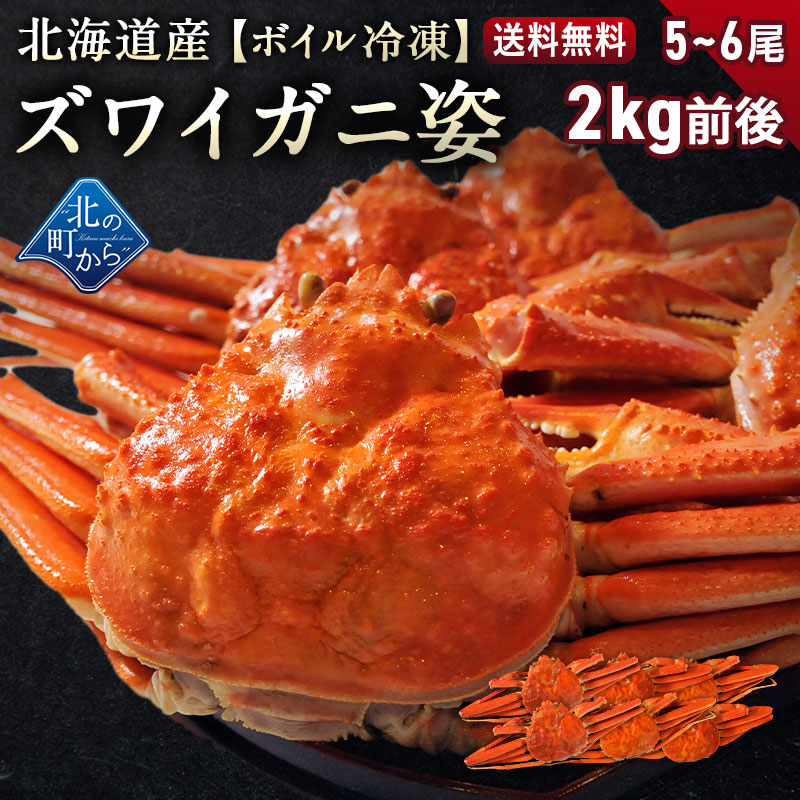 北海道産 本ズワイガニ 姿 5~6尾 2kg前後 【ずわい ズワイ ずわいがに 蟹 カニ 国産】