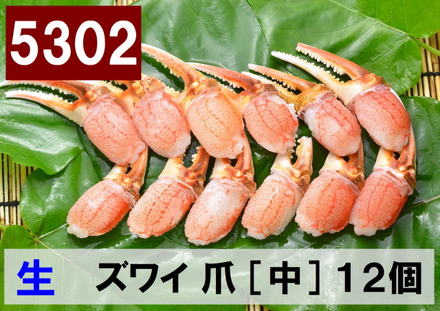 北山水産】5302)極上生本ズワイガニ 爪 中サイズ 12個