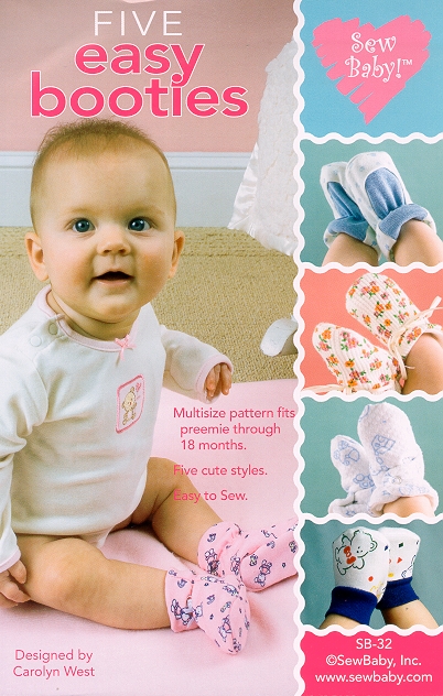 【日本語訳付】Sew Baby! 輸入型紙 5 Easy Booties/ベビーブーティー