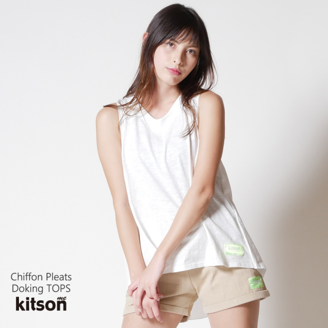 kitson me　シフォンプリーツドッキングトップス