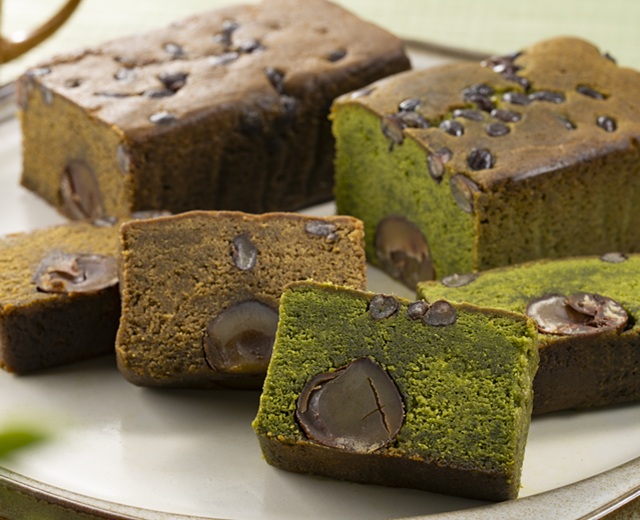 新商品】渋皮栗抹茶ケーキ (約450g) 1本入り パウンドケーキ/宇治茶