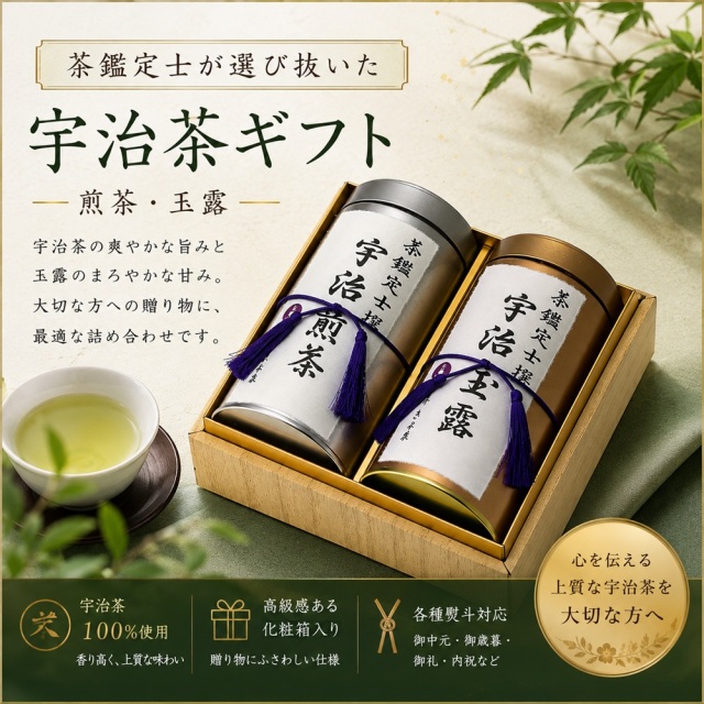 風呂敷包み】【宇治茶】茶鑑定士撰 宇治茶ギフト120g 【煎茶・玉露