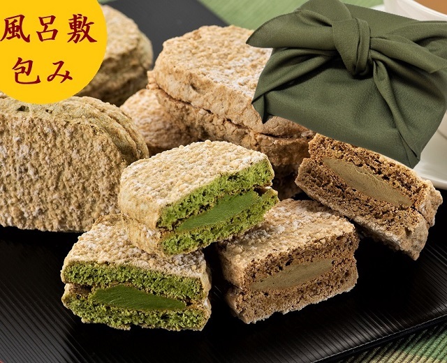 風呂敷包み】宇治のダクワーズ (ダックワーズ) 10個入り/宇治茶・抹茶
