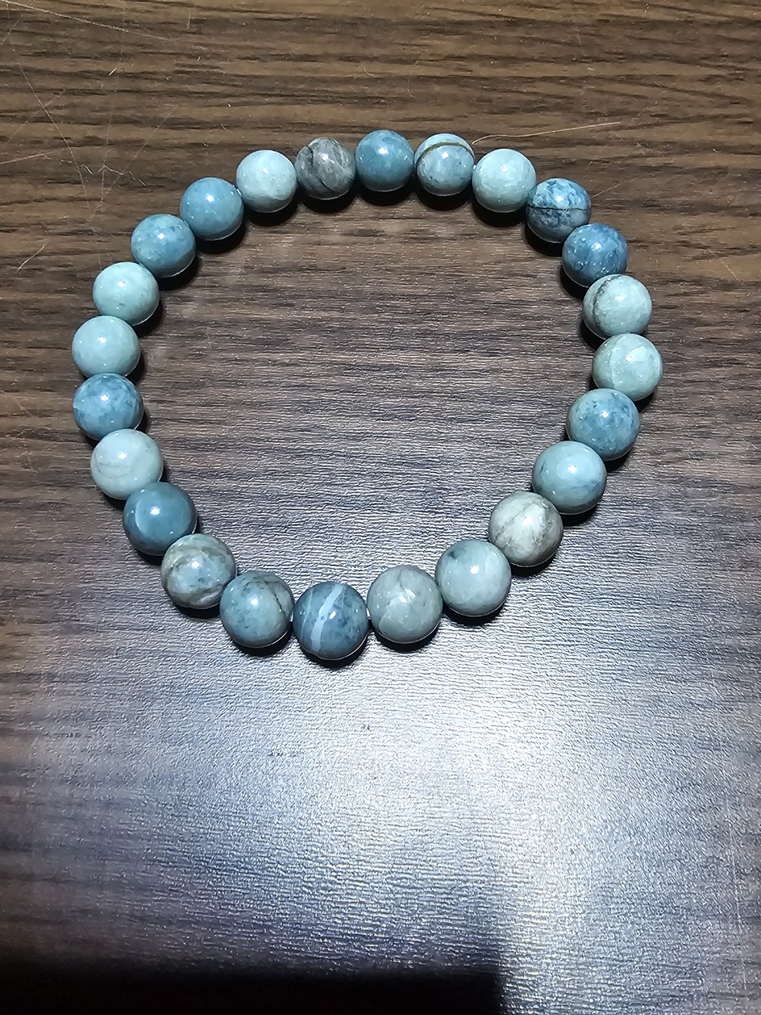糸魚川産　高級ブレスレット 青　8mm