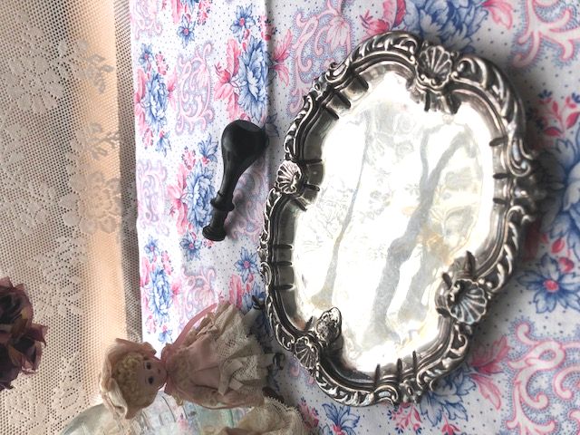 L3710-227 英国アンティーク シルバープレート アクセサリー トレイ