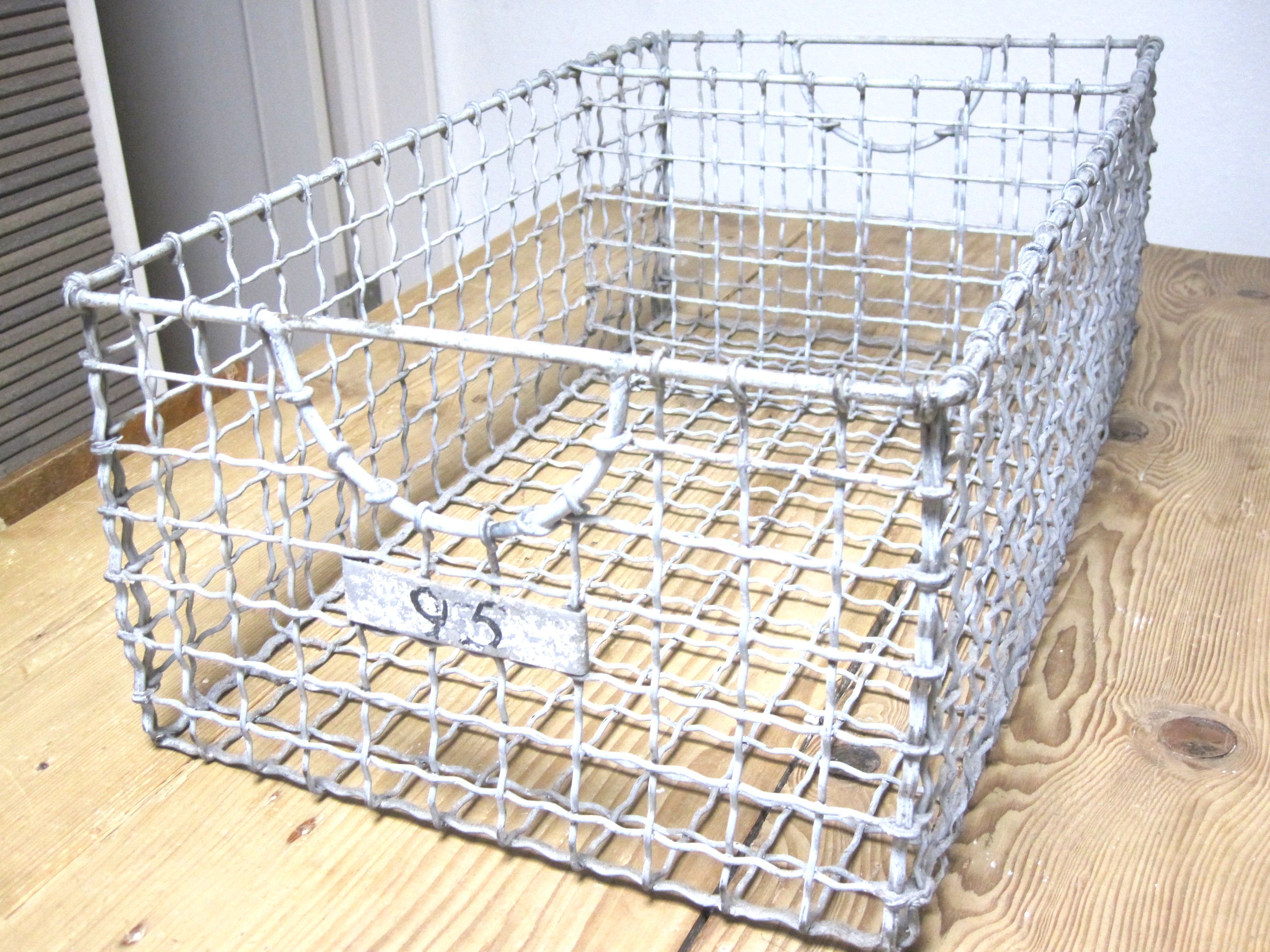 イギリスアンティーク,アイアン,ワイヤーボックス,ナンバー入り