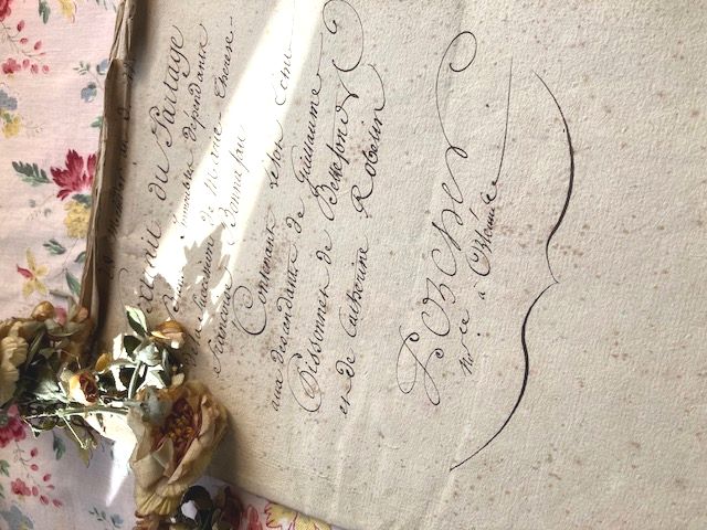 フランスアンティーク　古文書マニュスクリ　1795年　24ページ