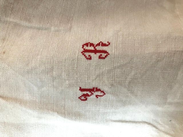 フランスアンティーク リネンキャミソール モノグラムYR