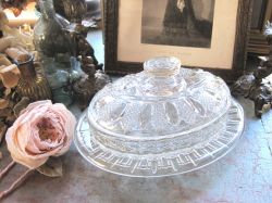 フランスアンティーク,ガラス,バターケース,1900年