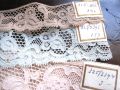フランスアンティーク　サンプルレースセット　８p　ラベル付き