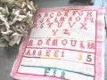 フランスアンティーク　モノグラム刺繍サンプラー　１９３５年
