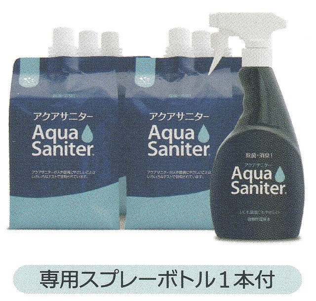 【株】デイリーテクノ　微酸性電解水（微酸性次亜塩素酸水）　アクアサニター　1L 6本入り　専用スプレーボトル1本付き