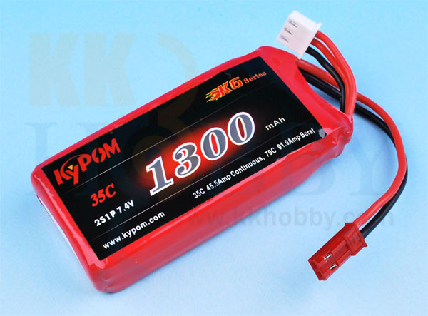 リポバッテリー KYPOM K6 7.4V 1300mA 35C-70C JSTタイプコネクター