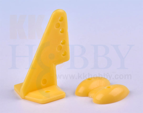 カラー三角ホーン（高さ27mm：4穴　イエロー）４個入