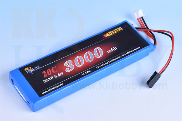 受信機用LiFeバッテリー KKHOBBY 6.6V 3000mA