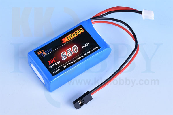 受信機用LiFeバッテリー KKHOBBY 6.6V 850mA