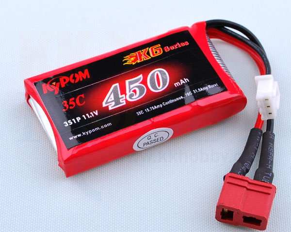 リポバッテリー KYPOM K6 7.4V 450mA 35C-70C