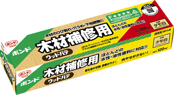 ボンド　ウッドパテ　タモ白　120ml