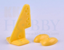 カラー三角ホーン（高さ27mm：4穴　イエロー）４個入