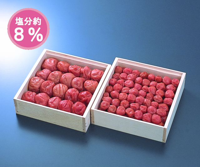 【送料無料】梅の年輪セット　大梅380g・小梅350g（木箱）