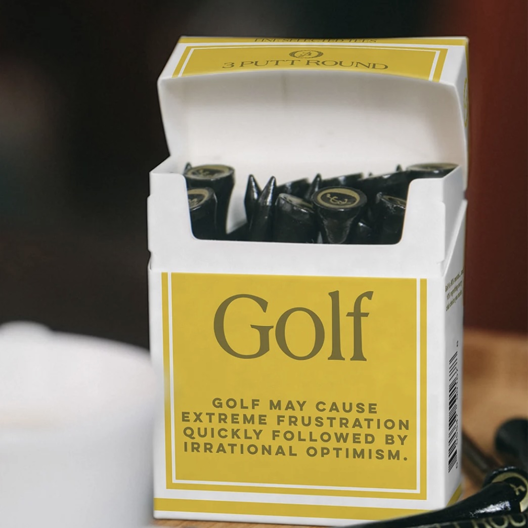 3 PUTT ROUND Addiction Tee Pack ティー Gold イエロー