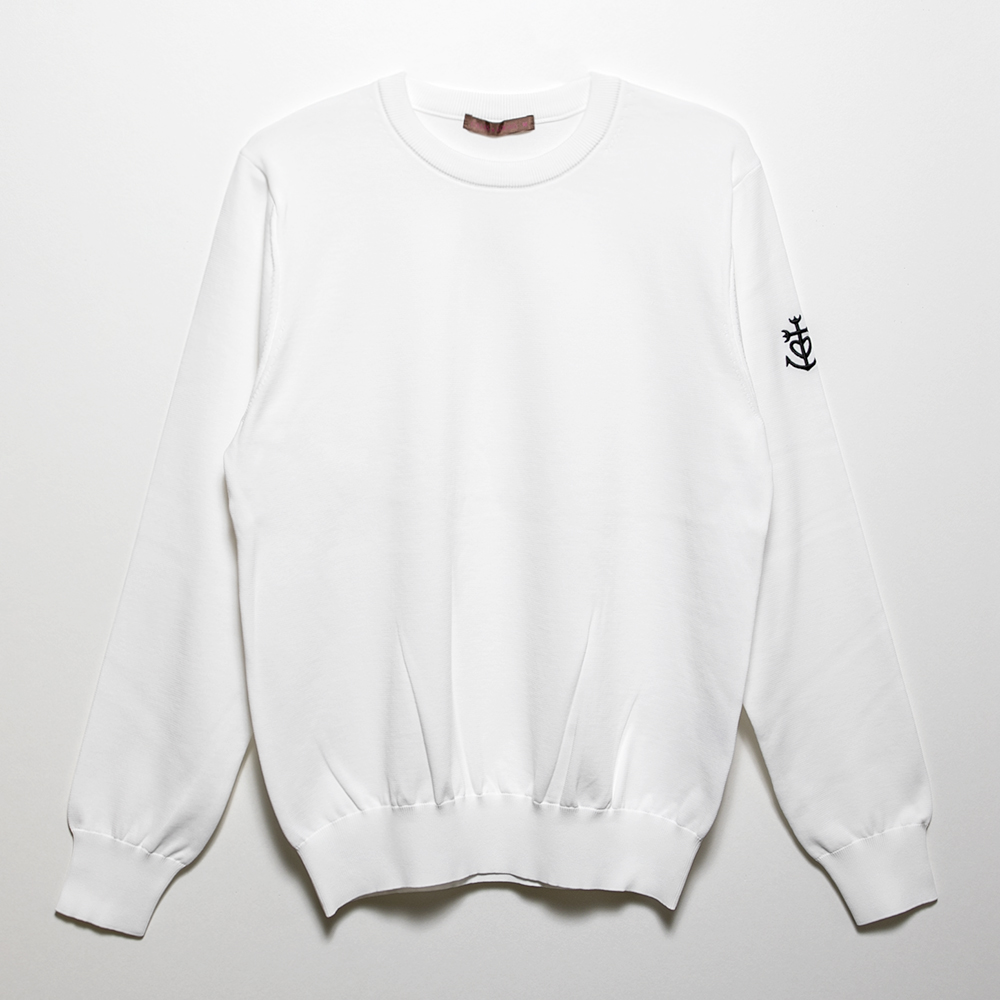 GILLES & LOEWS Unisex Crew Sweater White